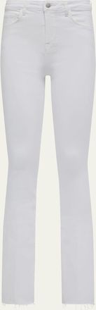 L'agence Ruth High-Rise Straight Jeans w/ Raw Hem