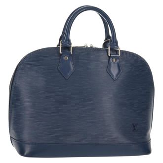 Louis Vuitton Alma Handbag Epi Leather Blue Leather Handbag (Pre-Owned)