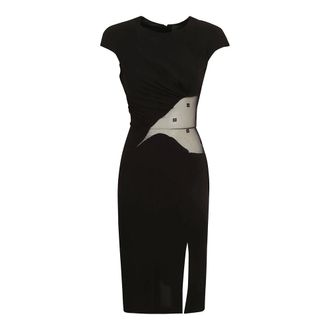 Givenchy Midi Dresses, female, Black, Size: M Black Lace Cut Out Dress