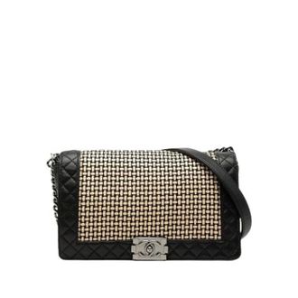 Chanel Pre-owned Leather chanel-bags - Dames - Pre-owned - Zwart - Maat: ONE Size Leer