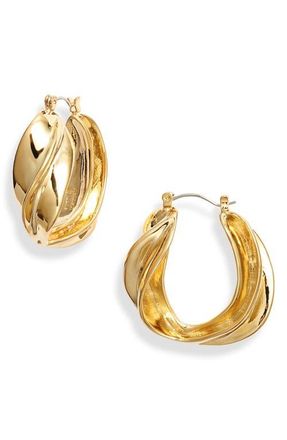 Kenneth Jay Lane Twist Hoop Earrings in Gold at Nordstrom