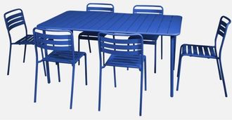 Sweeek Mesa De Jard&iacute;n De Metal Con 6 Sillas