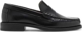 Mango leren loafers zwart