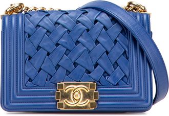 Chanel Jongens Flap Bag Gevlochten Leer