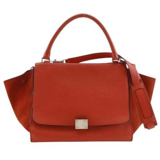Celine Pre-owned Handbags, female, Red, Size: ONE SIZE Pre-owned Trapeze Medium Leather Handbag