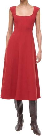 Staud Charlotte Midi Dress In Rouge