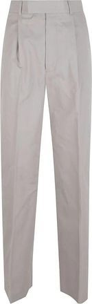 Jil Sander Tailored broeken - Dames - Wijde Broeken - Grijs - M - Katoen - Broeken