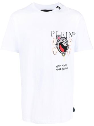 Philipp Plein graphic-print logo T-shirt - White