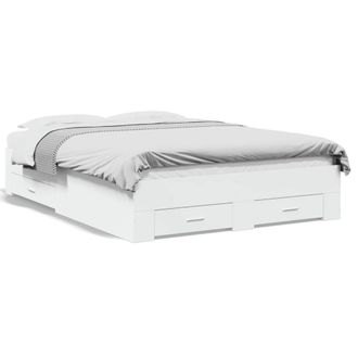 Berkfield Home Bed Frame with Drawers without Mattress White 140x190 cm