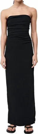 St.Agni Strapless Tie Back Dress In Black