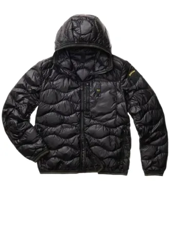 Blauer Quilted Casual Black Jacket With Functional Details
