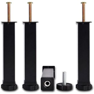 OEM Patas Universales Ajustables De 30 Cm (&plusmn;2 Cm) Para Bases De Cama De L&aacute;minas - Negras, Juego De 4