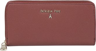 Patrizia Pepe Textured Calf Leather Zip-Around Continental Wallet