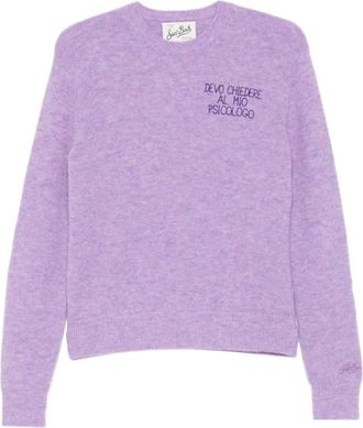 MC2 Saint Barth Round-neck Truien - Dames - Ronde hals truien - Paars - XS - Wol - Truien & Vesten
