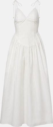 Bananhot Paloma lace-trimmed cotton poplin maxi dress