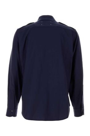Maison Margiela S50dt0059m35524 470 Navy Exterior: Wool Camicie Shirt