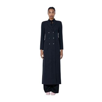 Dries Van Noten Dames, Mantels, Zwart, Maat: M Wol