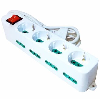 Trade Shop Trade Shop - Regleta De 12 Clavijas 4 Tomas Schuko Interruptor De Seguridad