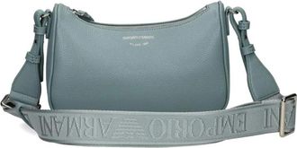 Emporio Armani Leren Schoudertas - Dames - Schoudertassen - Grijs - ONE Size - Leer - Tassen