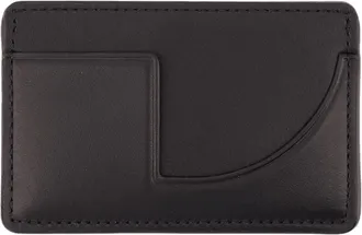 Patou Womens Calfskin Leather Card Case Black Cases