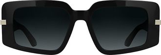 Calvin Klein Womens Modified Rectangle Sunglasses - Black