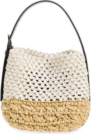 Toteme Small Belted Paper Straw Tote in Ecru/vanilla at Nordstrom