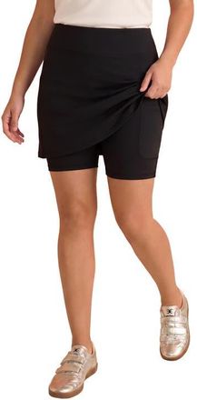 Roaman's Plus Size Soft Sculpt A Line Pull On Skort in Black at Nordstrom, Size 20