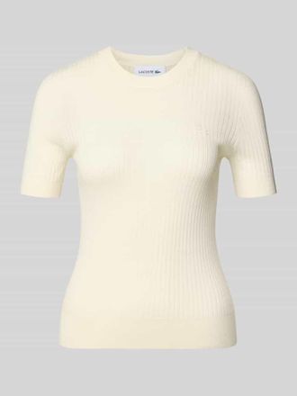 Lacoste Regular Fit Strick-Shirt aus reiner Wolle in Offwhite, Gr&ouml;&szlig;e 34