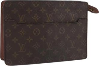 Louis Vuitton Pre-owned Monogram Canvas Clutch - Dames - Vintage Clutch - Bruin - ONE Size - Vintage