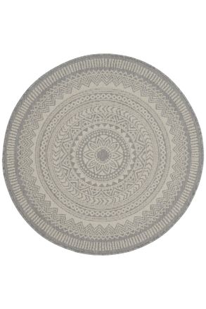 Novel Outdoorteppich, Grau, Textil, Boho, rund, Oeko-Tex Standard 100, waschbar, Teppiche und Böden, Teppiche, Outdoorteppiche