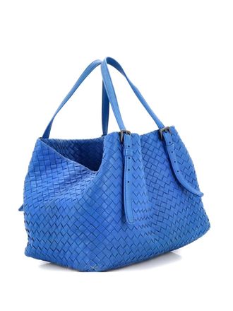 Bottega Veneta A-Shape Intrecciato Nappa Medium tote bag - women - Calf Leather/Nappa Leather - One Size - Blue