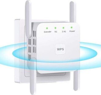 OEM Repetidor/amplificador Wifi Para Uso Dom&eacute;stico Y Exterior, Super Potenciador De 1200 Mbps (557,7 M&sup2;), Se&ntilde;al Wifi De Doble Banda De 2,4 Y 5 Ghz Con Wps