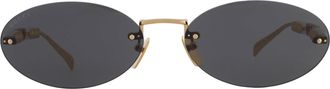 Gucci Grey Oval Ladies Sunglasses GG1922S 001 62