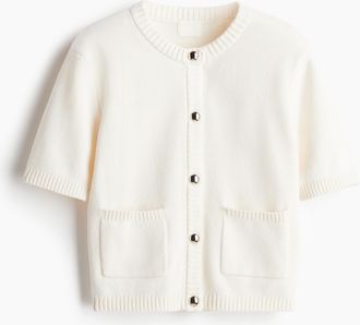 H&M Cardigan mit Kurzarm - White
