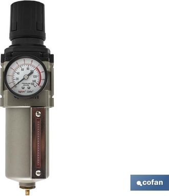 cofan Cofan - Filtro Aire Con Regulador 1, Regulador Decantador De Instalaciones Neum&aacute;ticas. Varias Posibilidades Seg&uacute;n Consumo U Caudal De Aire Comprimido.
