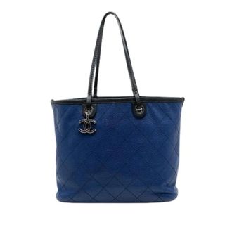 Chanel Pre-owned Tote Bags, female, Blue, Size: ONE SIZE Pre-owned Leather chanel-bags
