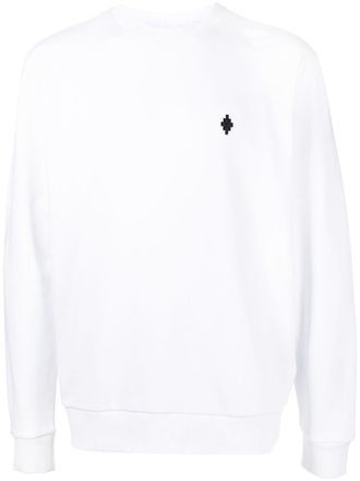 Marcelo Burlon logo-embroidered cotton sweatshirt - men - Cotton - L - White