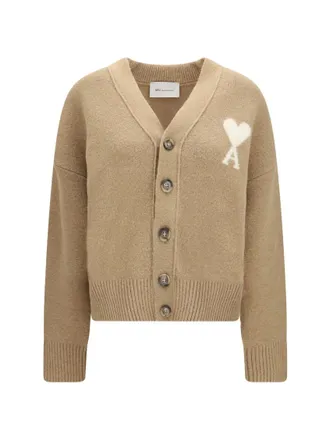 Ami Beige Button-Up Cardigan