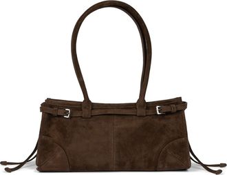 Jeffrey Campbell Pesky Leather Shoulder Bag in Brown Suede at Nordstrom