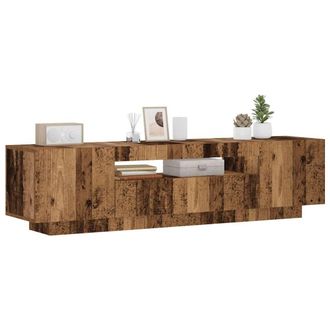 Berkfield Home TV Cabinet with LED Lights Old Wood 160x35x40 cm Engineered Wood in Brown | Size: 160 x 35 x 40 cm