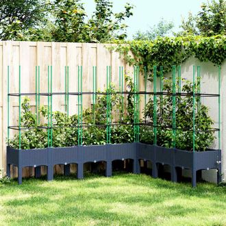 vidaXL Jardinera Con Enrejado Pp Azul Gris 200x160x142,5 Cm Vidaxl