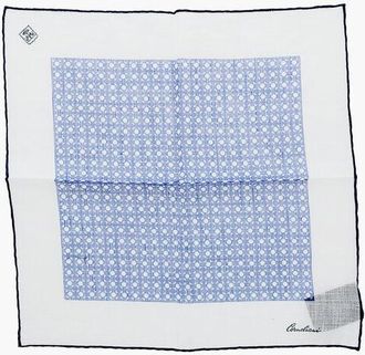 Corneliani Two-Tone Cotton and Linen Pocket Square size Unica