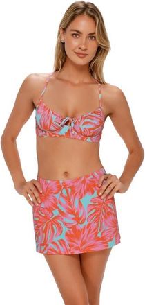 Swim Systems Bree Cover-up Mini Skirt in Palm Daze Rib at Nordstrom, Size X-Small