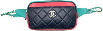 Chanel Pre-owned Quilted Goatskin Belt Bag - Dames - Vintage Heuptassen - Blauw - ONE Size - Leer - Vintage