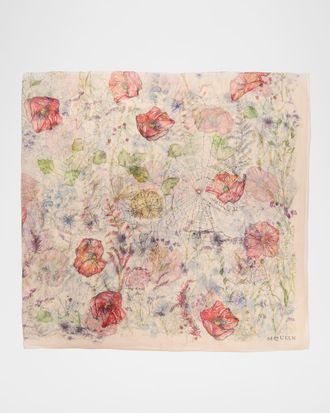 Alexander McQueen Skull & Spider Floral Scarf