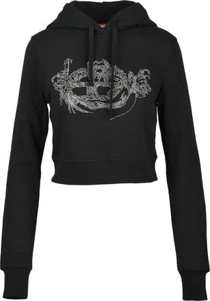 Diesel Black Cotton Womens Cropped Sweatshirt