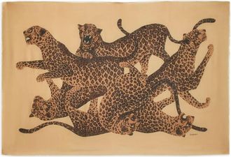 Saint Laurent leopard-print scarf - Neutrals