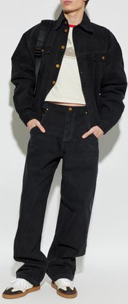 Willy Chavarria Denim Jacket, Mens, Black