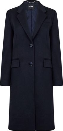 HUGO BOSS Womens Catara Formal Coat in Dark Blue - Size 10 UK