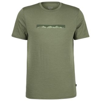 Stoic Merino155 LaholmSt. Print T-Shirt Ridge Merinoshirt f&uuml;r Herren | oliv